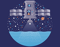 Microplastics From Space / Science Illustration