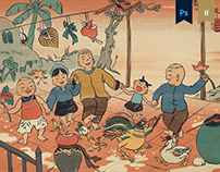 Đồng dao - Folk art inspired Illustrated picture book