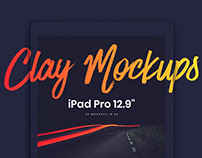 20 iPad Pro 12.9" Clay Mockups