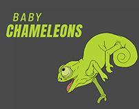 Baby Chameleon Vector Sketches