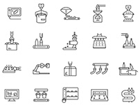 Food Manufacturing Line Icons