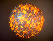 Stylized lava and stones