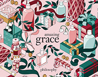 Philosophy Holiday Packaging Illustration