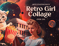 Retro Girls & Floral Collage Collection