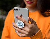 PopSocket Mockup Featuring a Woman
