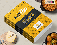 Bi-Fold Brochure Design Template for Fast Food
