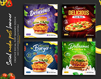 Social media food banner template design (Download)
