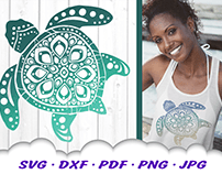 Zentangle Turtle SVG Cut Files for crafting.