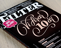 Cover lettering and vignettes for Magasinet Filter