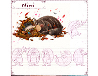 Character Design - Nini the hedgehog, boardbook series