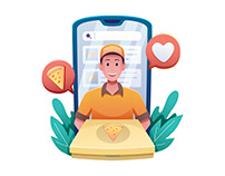 Pizza Delivery Illustration 02