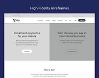 Payment website wireframes