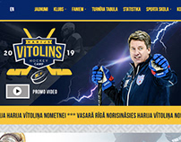 Vitolins hockey camp logo and landing page