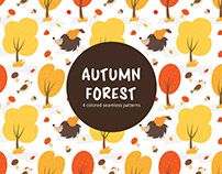 Autumn Forest Free Vector Seamless Pattern