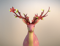 3D Flower Antlered Deer