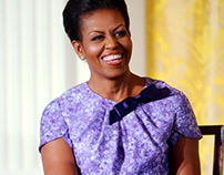 STYLING MICHELLE OBAMA PURPLE FLORAL BLOUSE