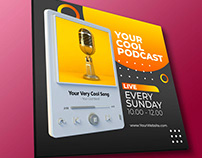 Free Podcast Cover Art Mockup PSD Template