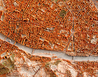 Cities - topographic 3D art map