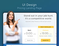 Pricing Landing Page for Job Portal website