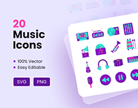 20 Music icons Pack
