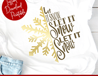 Let It Snow Snowflake SVG