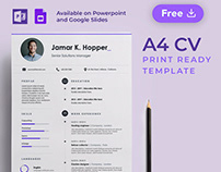 Line • A4 CV Free Presentation Template