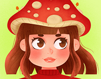 Character | Girl with mushroom hat 🍄