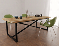 3D renders of custom-made metal table legs