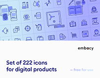 222 free icons for digital products — figma link