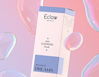 Eclow laboratory. Care cosmetics. Packaging design