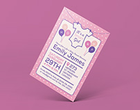 It’s A Baby Girl Free Shower Invitation Card Template