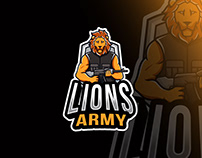 Lions Army Esport Logo Template