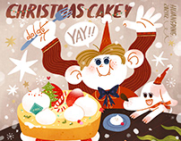 Christmas cake- illustration by ding