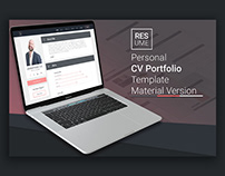 Resume - Material Design Personal Portfolio CV Template