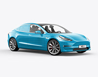 Tesla Model 3 Electric Car Mockup