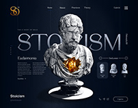Stoicism Landing Page UI UX & 3D Design
