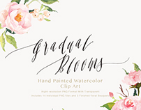 Watercolor flower Clip Art-Gradual Blooms