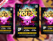 Haunted House Party Event Flyer PSD