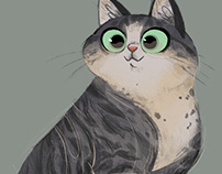 Digital illustration of a cat.