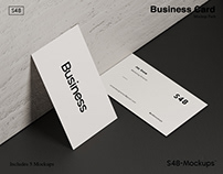 White Business Card Mockup Pack with Download