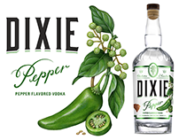 Illustrations For Dixie Flavored Vodkas