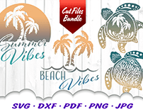 Summer Vibes Beach Vibes SVG Cut Files Bundle