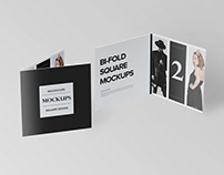 Bi-fold Square Brochure Mockups | Free download