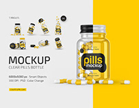 Clear Pills Bottle Mockup Set