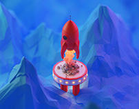 Rocket Launch - Low Poly