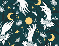 Reach out for the Moon pattern design
