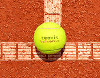 Free Soft Tennis Ball Logo Mockup PSD
