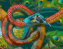 Peacock & Snake