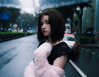 Tokyo Rainy Girl In Japan