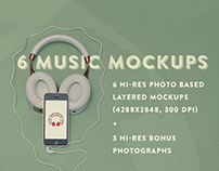 6 Music Hero Mockups +3 Bonus Photos